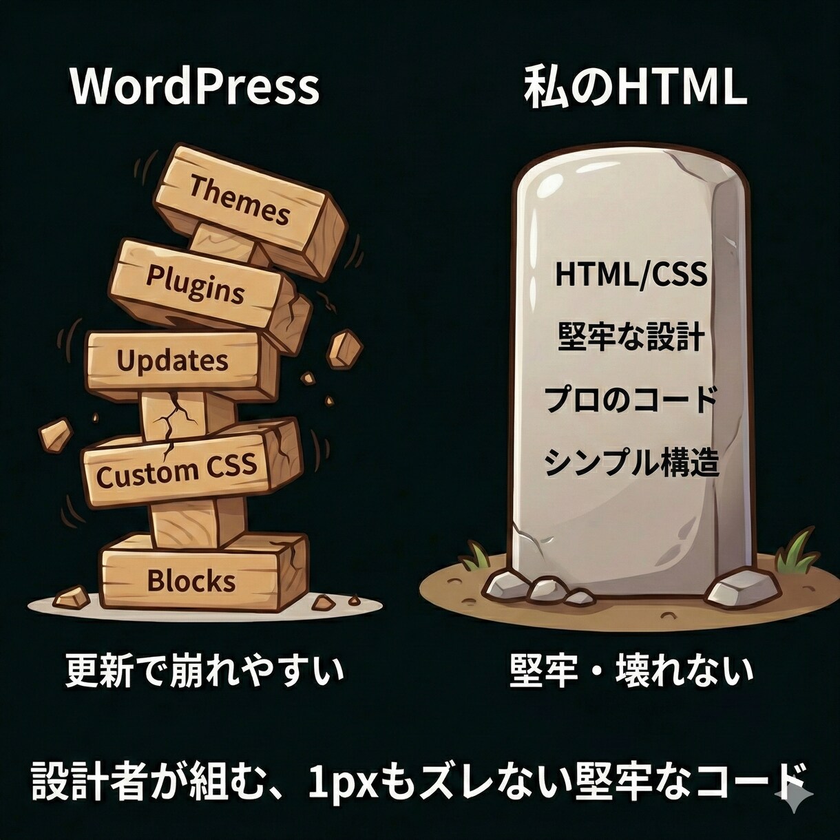 放置OK！更新不要で壊れないスマホ対応HP作ります 買い切りWordPressの保守が不安な方へ イメージ3