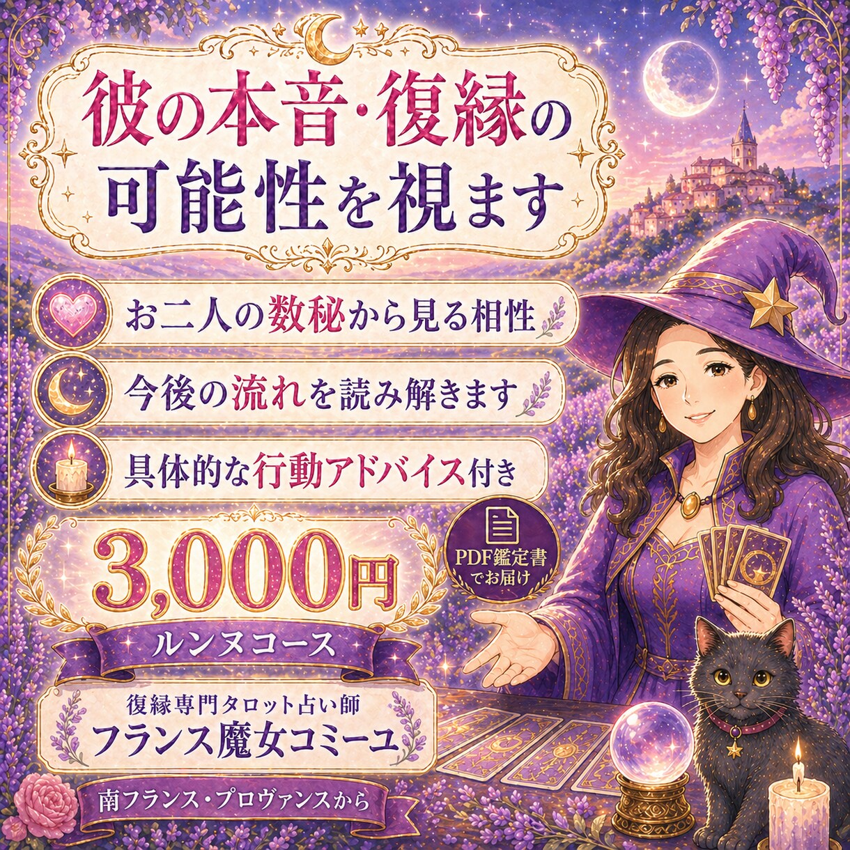 彼の本音と復縁の可能性を深く視て、鑑定書にします タロットと数秘術で復縁への道を読み解きます イメージ1