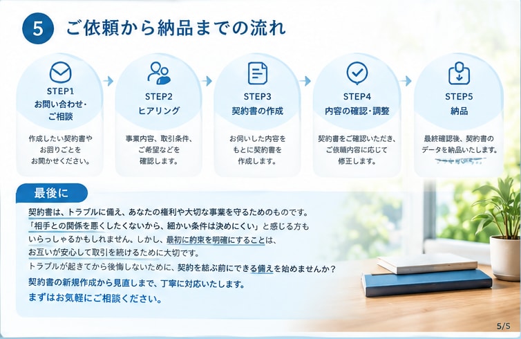 契約書類作成のプロ行政書士が各種契約書類作成します トラブル回避！！契約書であなたの権利守ります！！ イメージ5