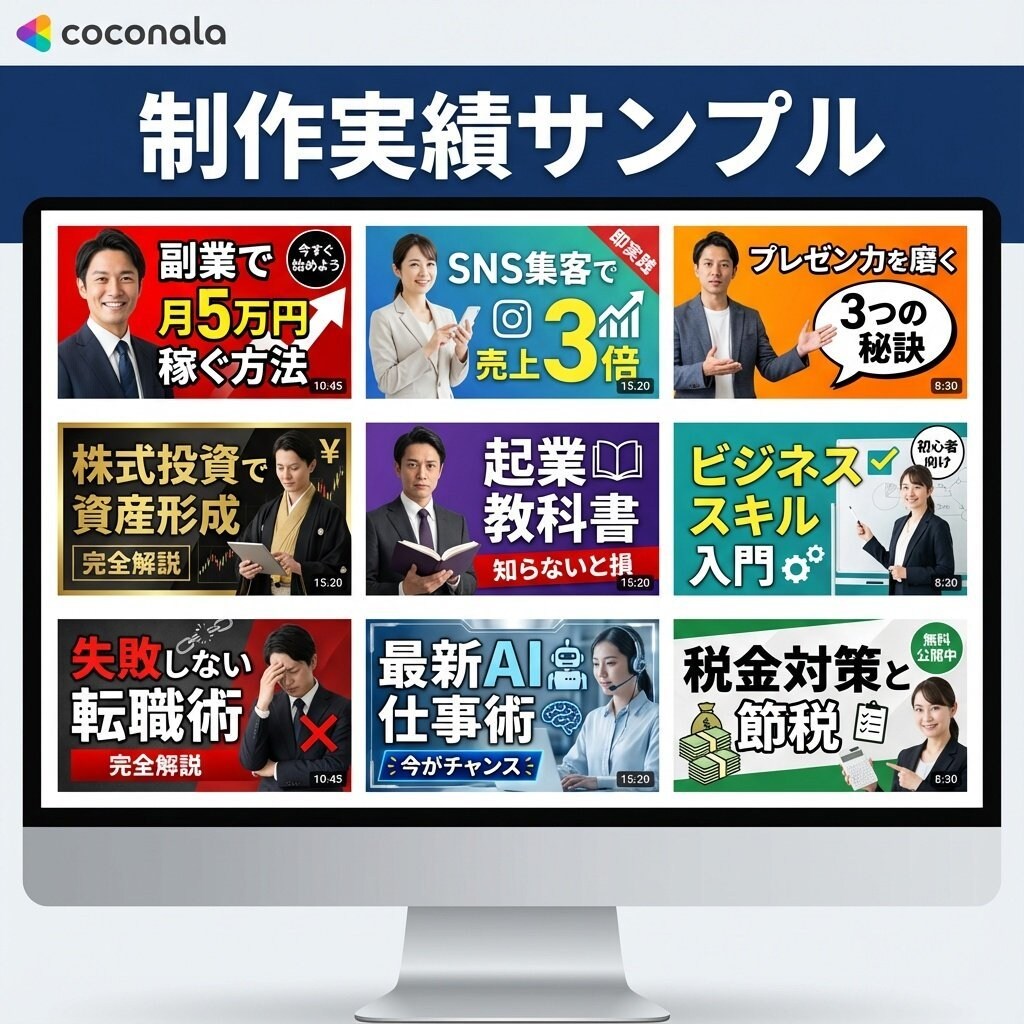副業YouTuber専門サムネイル作ります 副業YouTuber専門!毎週投稿でも困らないサムネイル制作 イメージ2