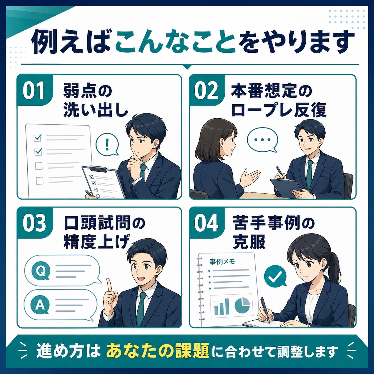 キャリコン実技をまとめて3回集中練習で仕上げます ロープレ2回×3セット★試験直前の総仕上げをまとめて予約 イメージ3
