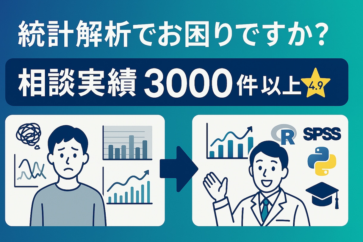 統計解析の専門家が解析を支援します 【相談実績3000件以上】最高水準の解析支援で成果を最大化 イメージ1