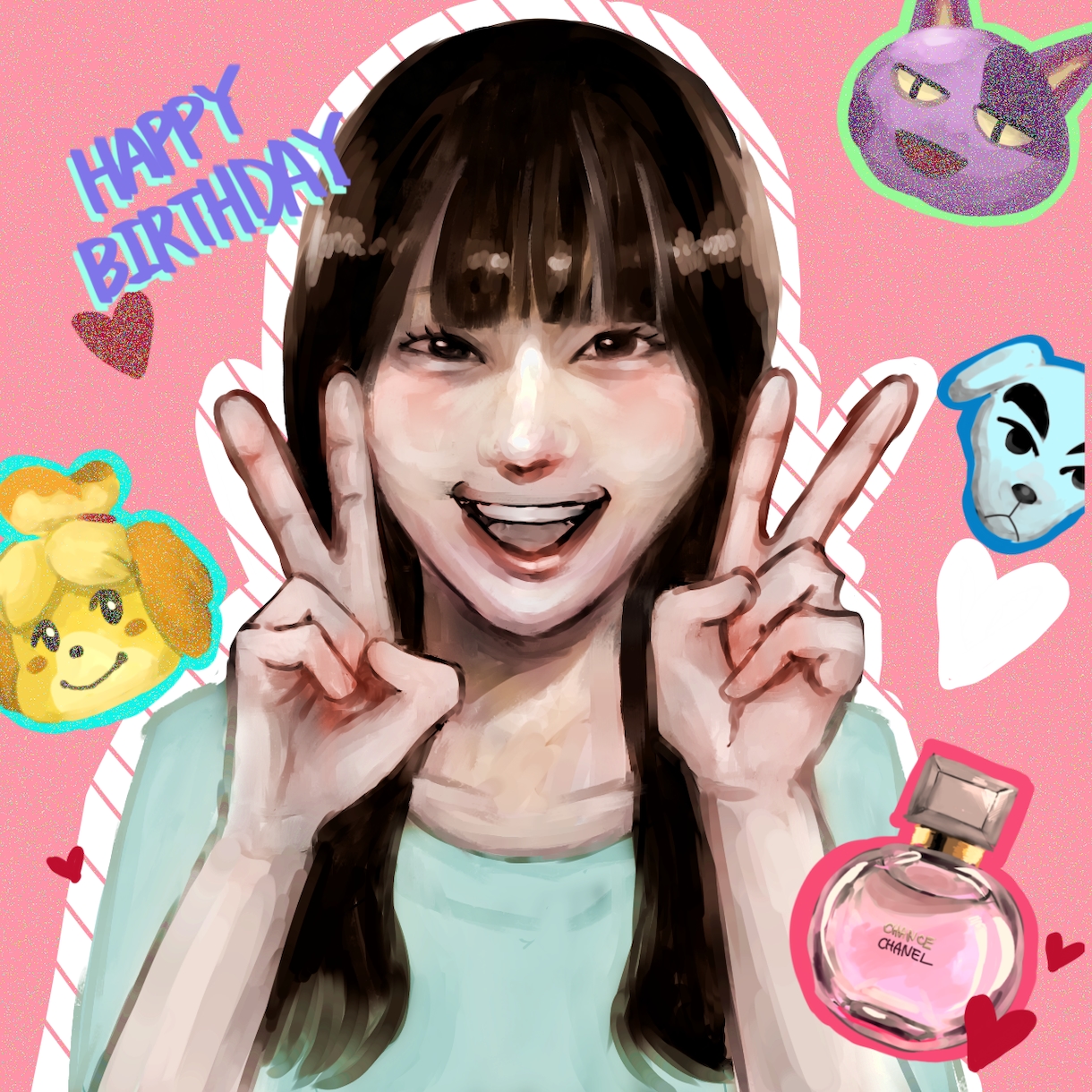 誕生日イラストや、記念イラスト等ご要望承ります お好きなモチーフを自由に組みあわせ！ イメージ2