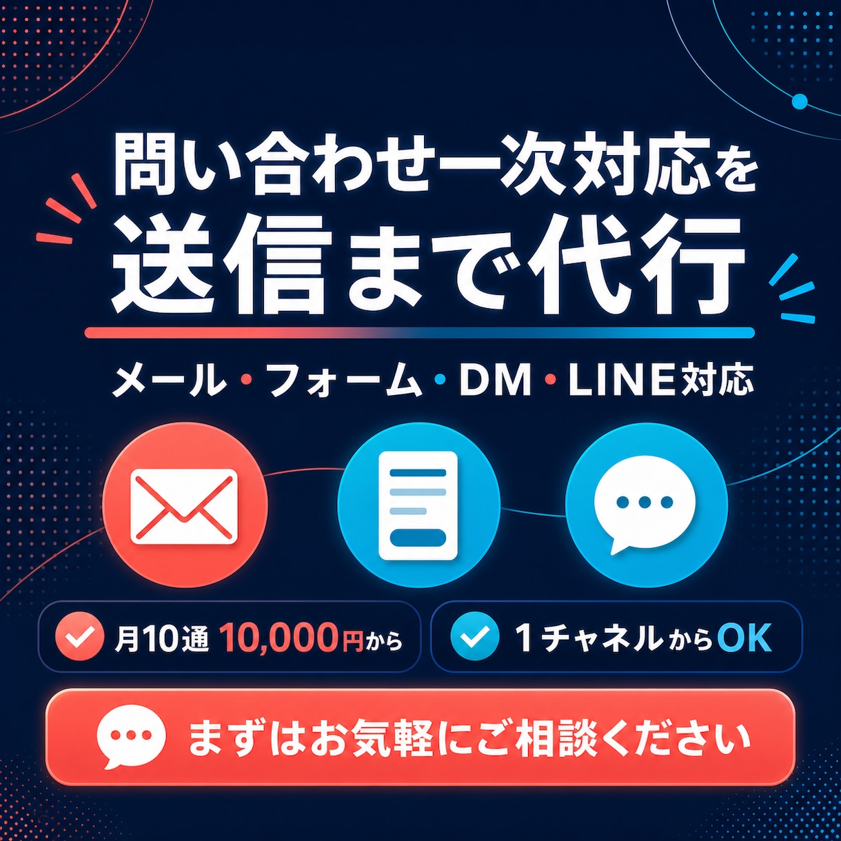 問い合わせ・メール・LINE一次対応を代行します ココナラ相談・体験申込・予約希望・DM質問の取りこぼしを防止 イメージ2