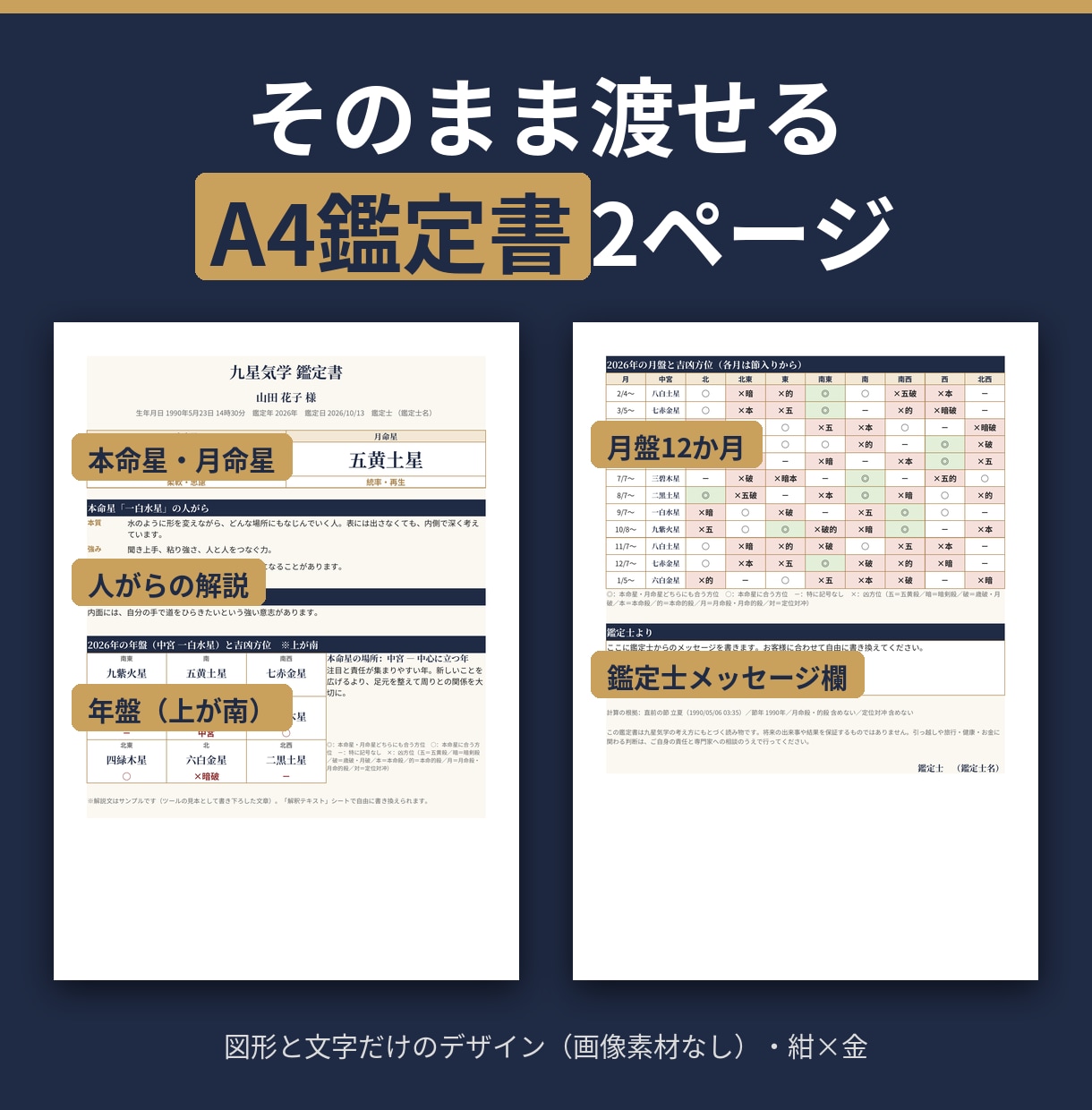 九星気学の吉凶方位を出すExcelを提供します 本命星・月命星＋年盤・月盤12か月｜マクロなし イメージ3