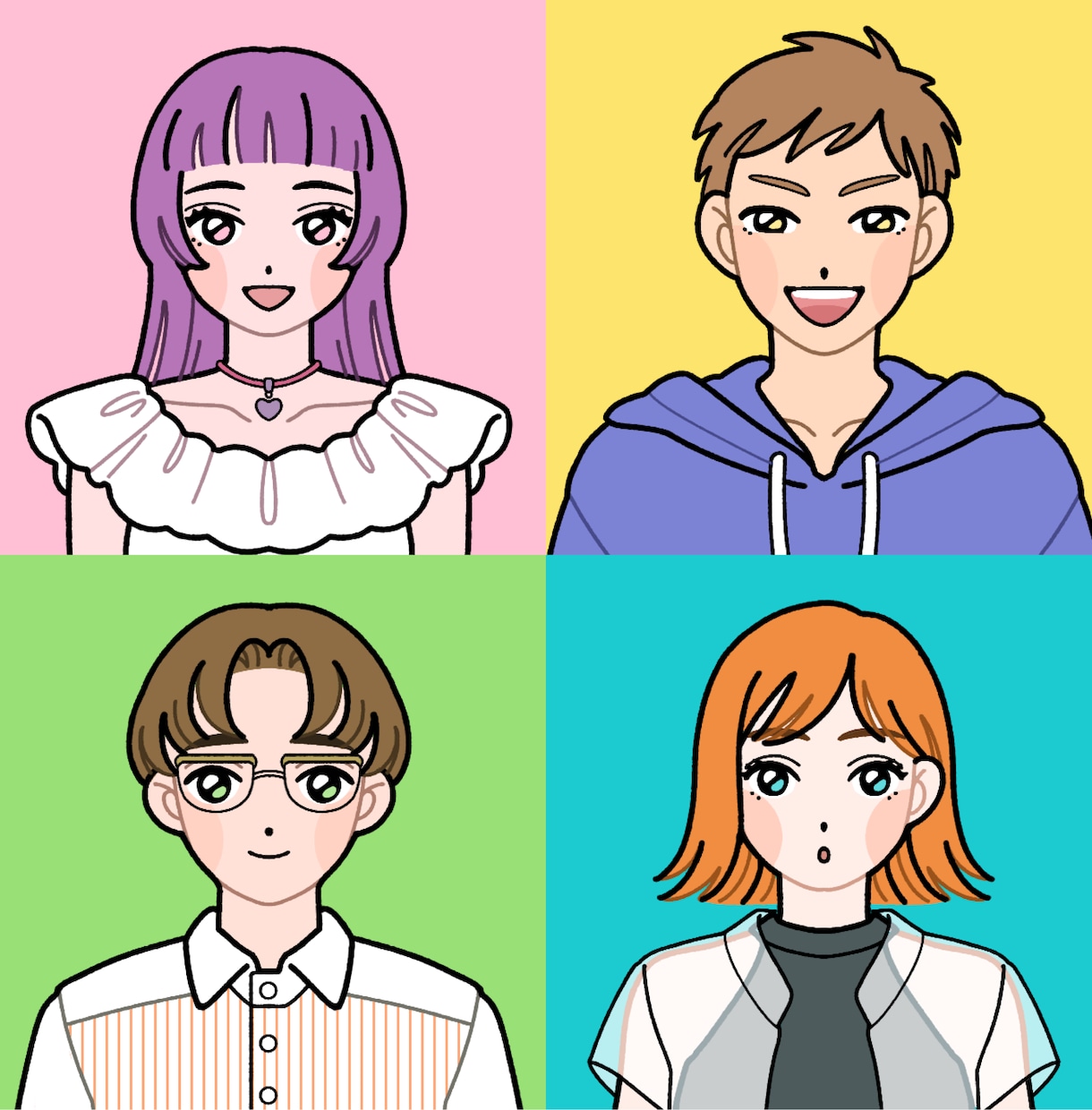 SNSのアイコンに！似顔絵イラストを作成します シンプルポップな似顔絵アイコン イメージ2