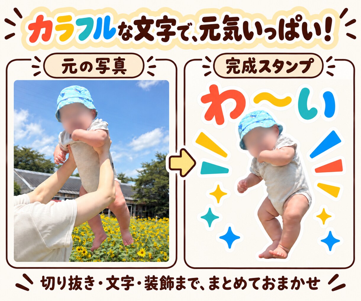 お気に入りの写真でLINEスタンプ作ります ご家族・ペットのお写真で作成｜PNG納品・修正5回まで無料 イメージ3
