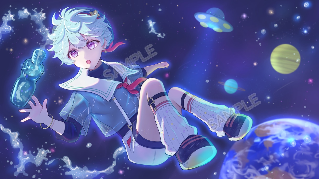 商用込み◎歌ってみた・１枚絵等描きます 元アニメーターが可愛い&かっこいいイラスト描きます イメージ1