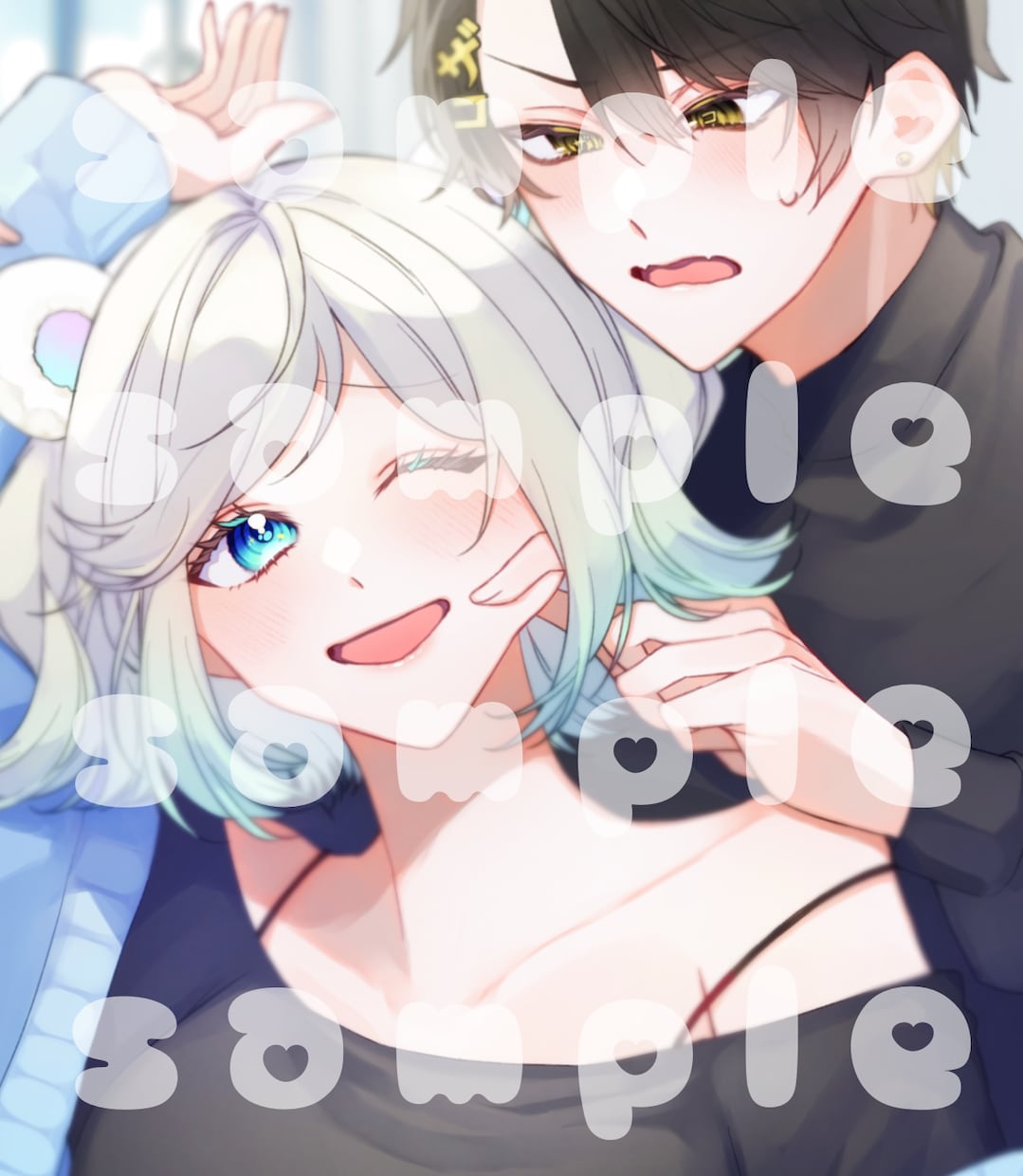 2人組、ペアイラスト制作致します お急ぎ納品も可能です！記念日に間に合わせたい方等是非\✩/ イメージ4