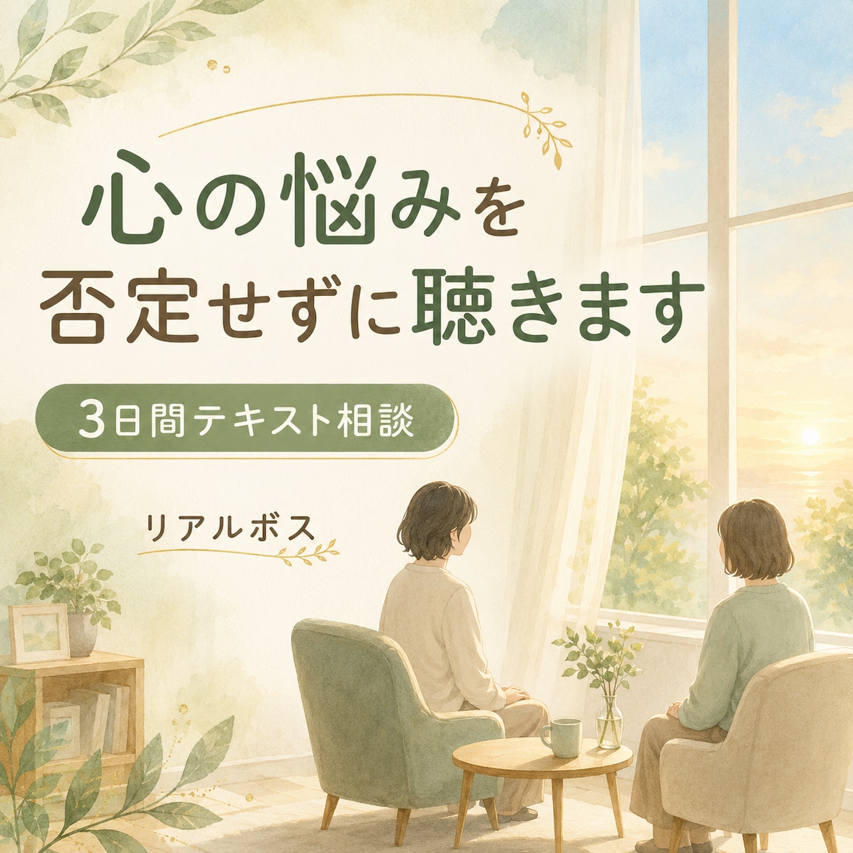 否定せずにお聴きし、心の悩みを一緒に整理します 誰かを悪者にせず、あなたの気持ちと関係を整える糸口を探します イメージ1