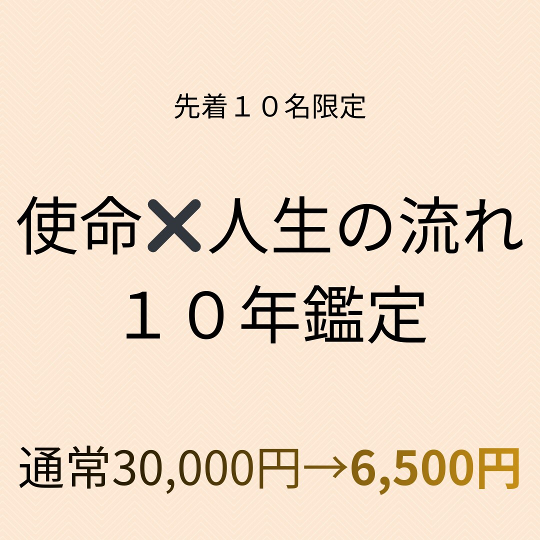 あなたの本質と使命、10年の運命を鑑定します 先着10名限定｜通常3万円→6500円の10年鑑定保存版 イメージ1