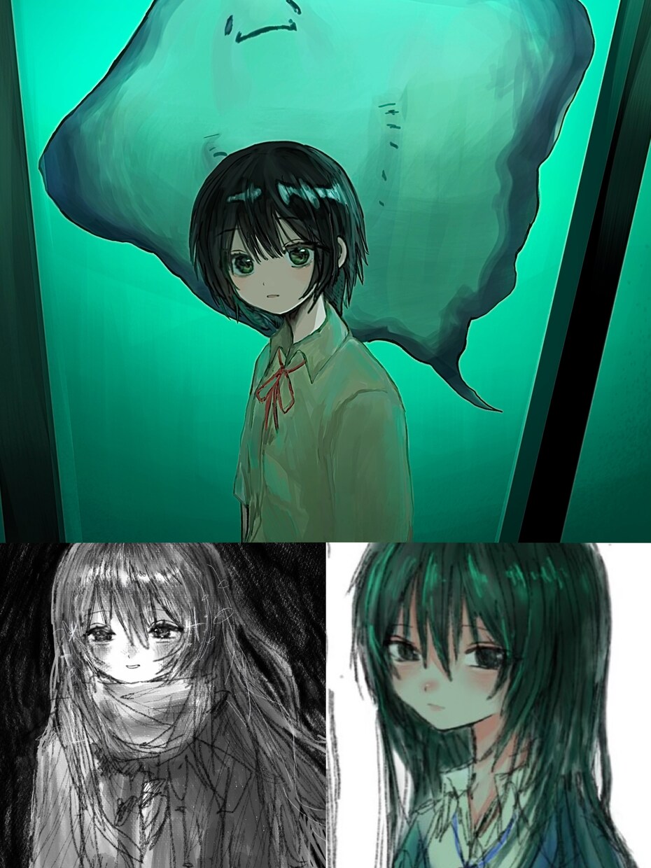 一枚絵、キャラクターイラスト描きます 可愛く、闇のある女の子が得意です イメージ1