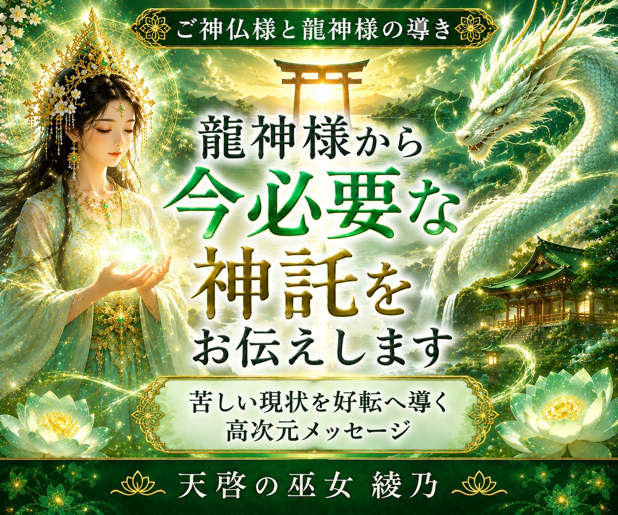 ご神仏様・龍神様から今必要な神託をお伝えします 迷いや苦しい現状に光を届ける高次元からのメッセージ イメージ1