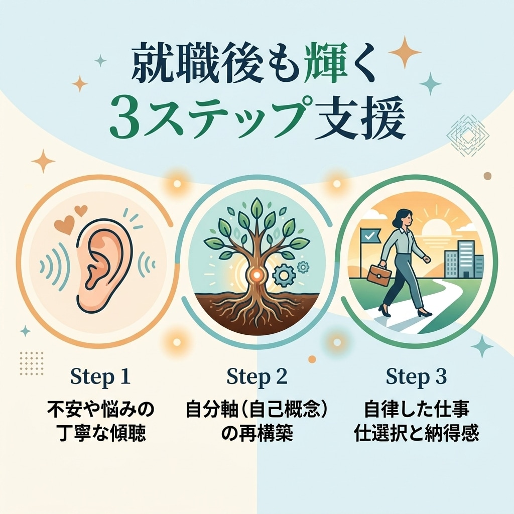 就職後も自分らしく輝く就職力UP支援します ノウハウ集めに疲れた方へ!自分軸で選ぶ「本物の就職力」を! イメージ2
