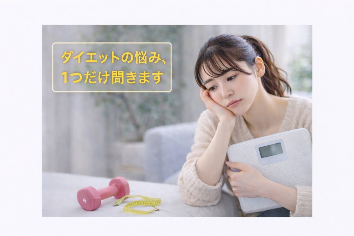 女性限定 ダイエット悩み1つ整理相談します 今のモヤモヤを言葉にして、気持ちを整理します。 イメージ1