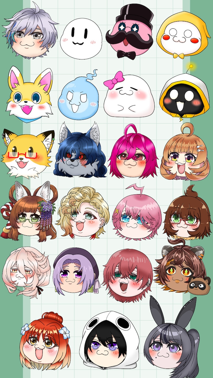 アイコン向けのデフォルメイラストを描きます モチモチキュートで個性的！他にないデフォルメイラスト！ イメージ2