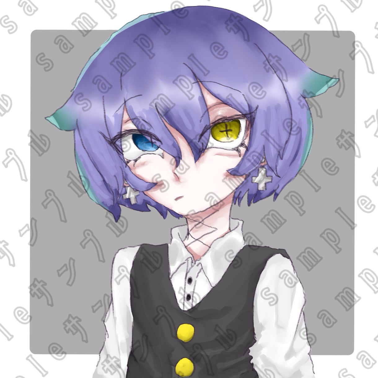 ダーク感のあるイラスト、アイコン作成します 選べる絵柄！等身高め〜ちびキャラまで イメージ2