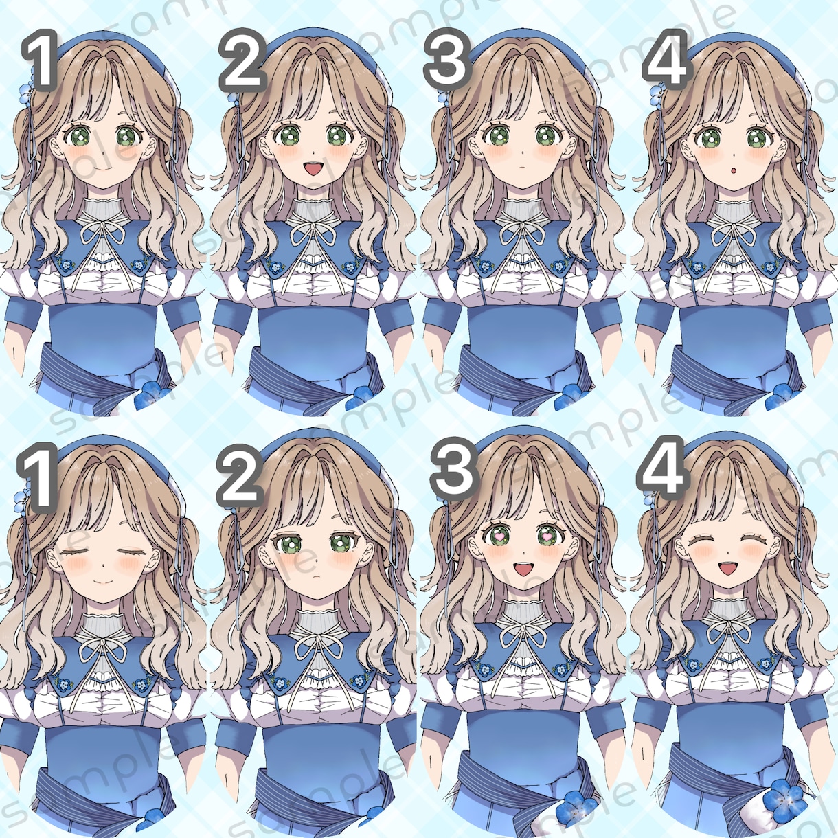 一点物、アニメ調ふわふわ女の子の立ち絵販売します 充実した差分で組み合わせは40通り、アイコン付き イメージ2