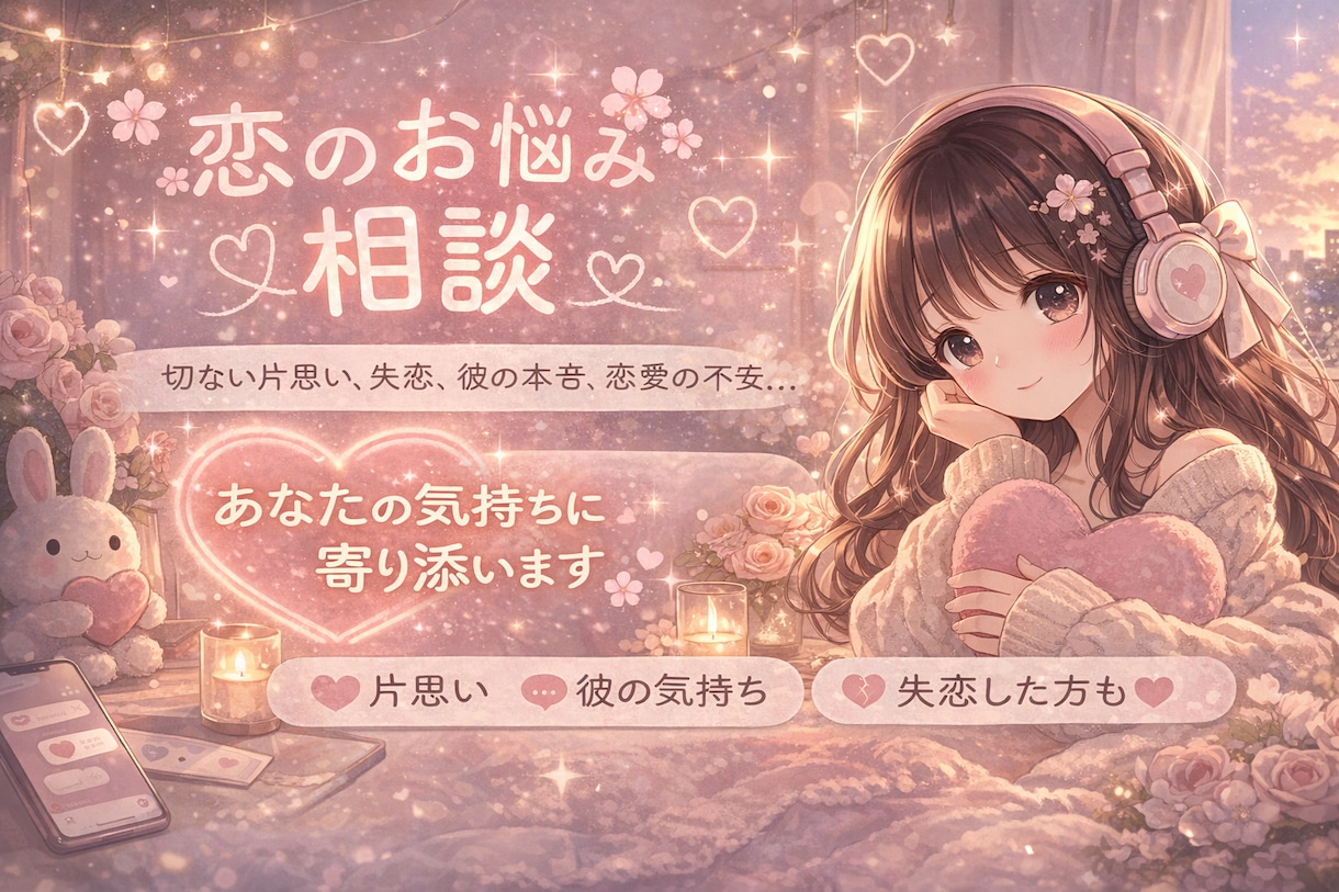 恋のお悩み、やさしくお聞きします うまく話せなくても大丈夫。あなたの気持ちにそっと寄り添います イメージ1