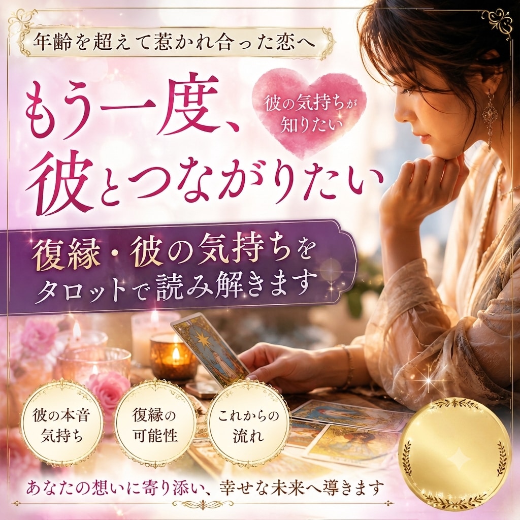 彼との復縁｜彼の気持ちと二人の未来を読み解きます 自分自身の価値や愛されることへの不安と向き合うきっかけに。 イメージ1