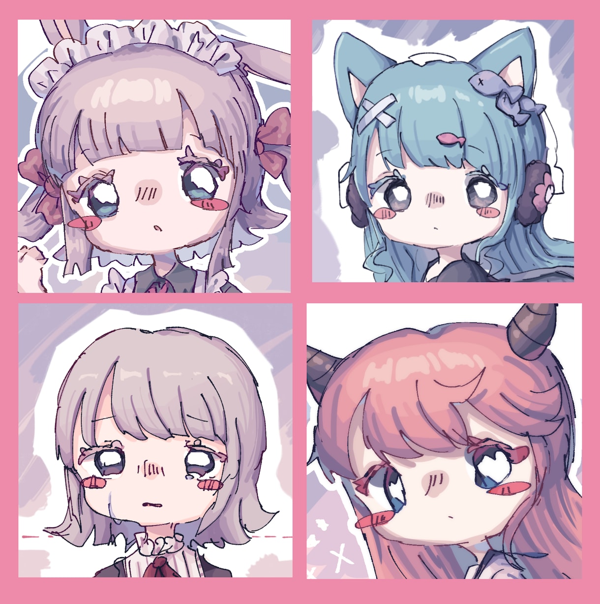 可愛くてふわふわした女の子のアイコンをお届けします 個性的な絵柄のかわいい女の子のアイコンを素早く描きます～！ イメージ2