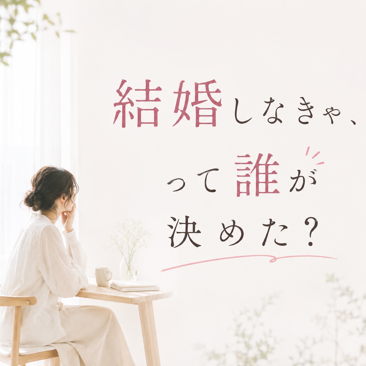 結婚したいのかわからない方のお気持ちを整理します 恋愛・結婚へのモヤモヤを安心して話せます イメージ1