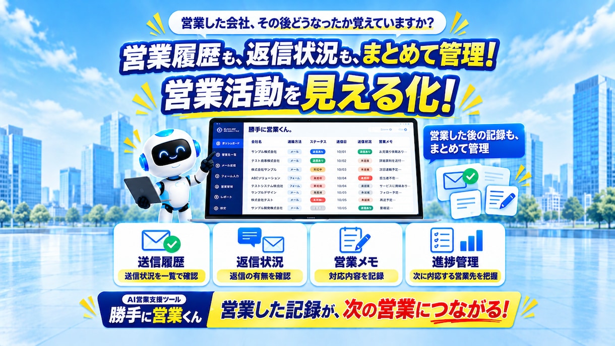 AI営業支援ツールを1週間お試しいただけます 営業先探しからメール営業・フォーム営業まで効率化！ イメージ7