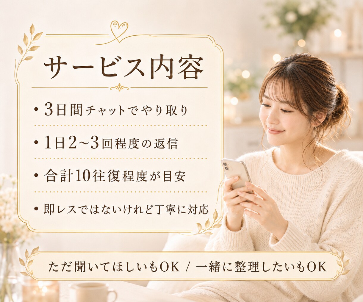 夫婦のつらい関係を3日間一緒に整理します 責められる毎日に疲れたあなたの気持ちを受け止めます イメージ8