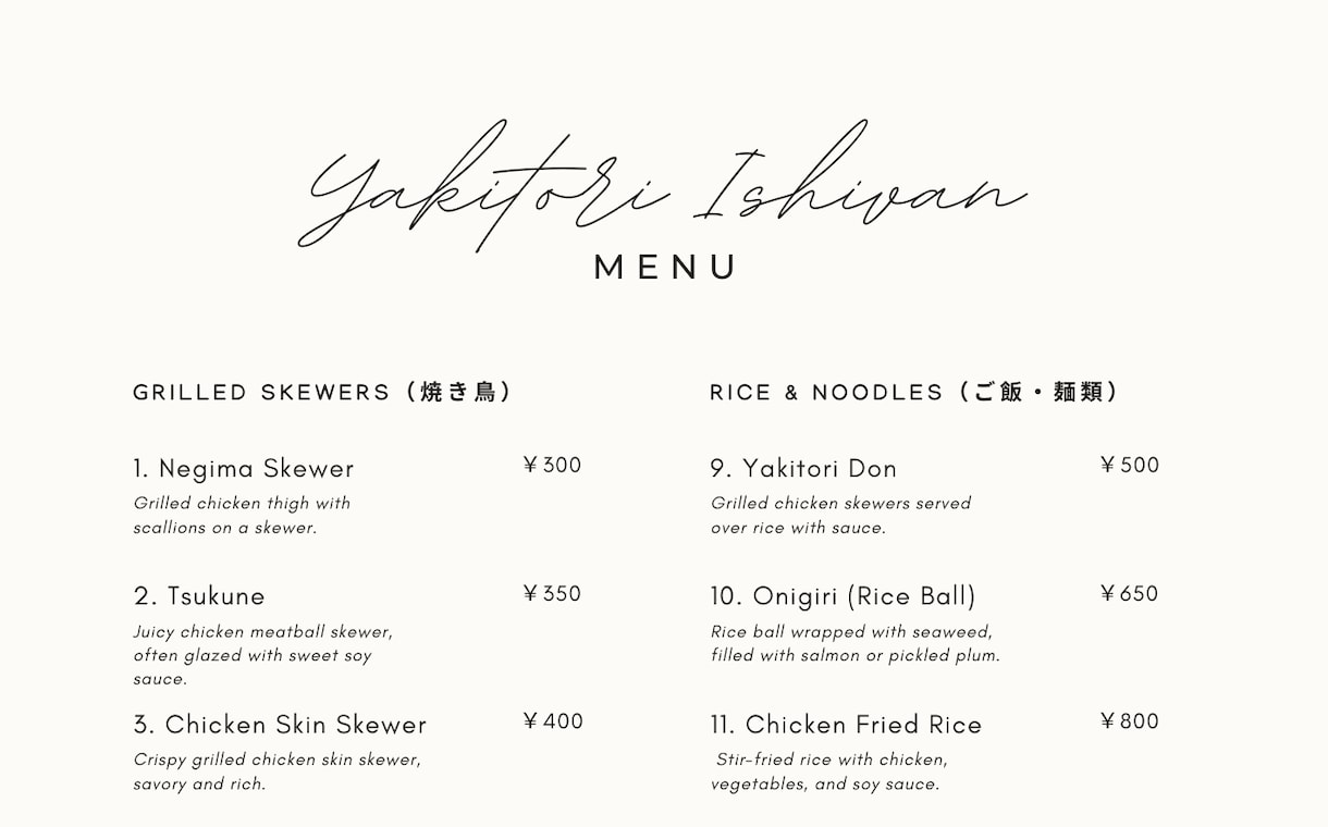 トリリンガルが飲食店向け多言語メニュー作成します 24時間納品×低価格｜その他言語も対応可能 イメージ2