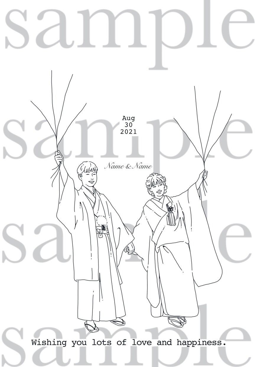 シンプルなタッチの線画イラストを作成します おしゃれな似顔絵 SNS用アイコン／お名刺／ウェルカムボード イメージ8