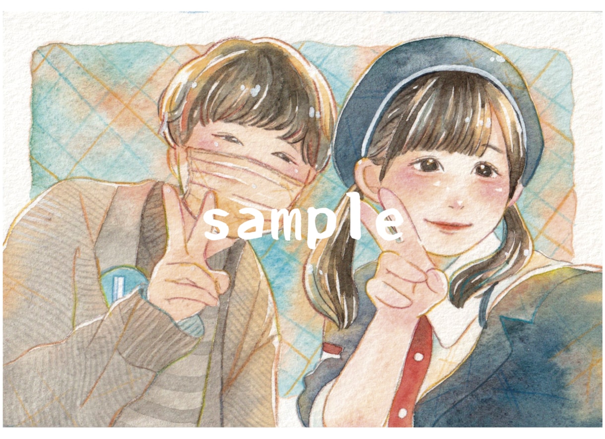 水彩タッチで温かみのある似顔絵お描きします プレゼントや記念日などにいかがでしょうか？ イメージ3