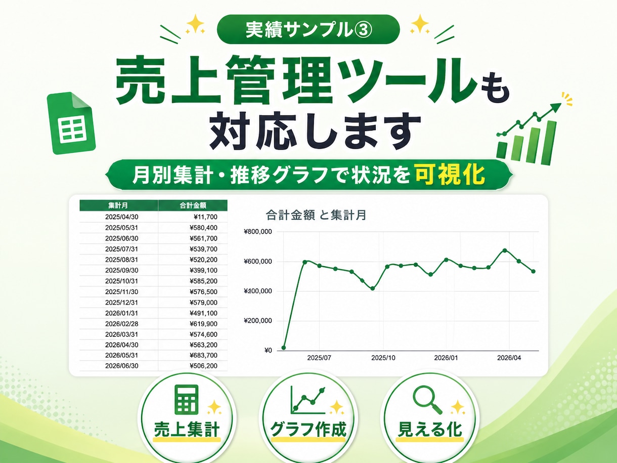 スプレッドシートの開発します 面倒な集計・データ管理・分析のスプレットシート イメージ8