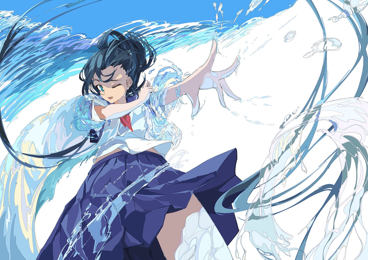 MVや書籍、グッズなどに使えるイラスト制作します 線画が強調された大胆なアングルで世界観を表現します イメージ1