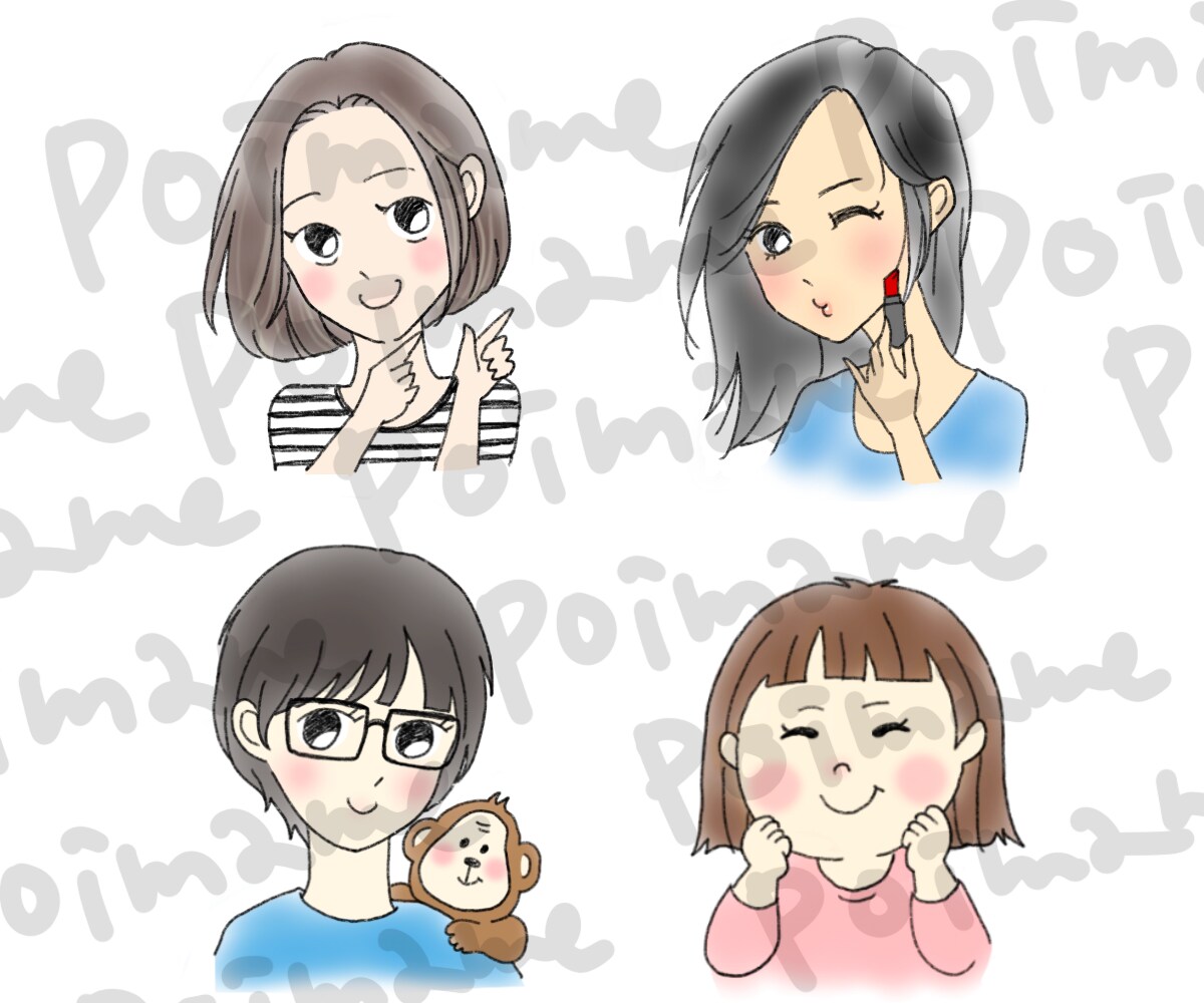 えんぴつ描き風のゆるい似顔絵を描きます ゆるーいオリジナルキャラクター イメージ5