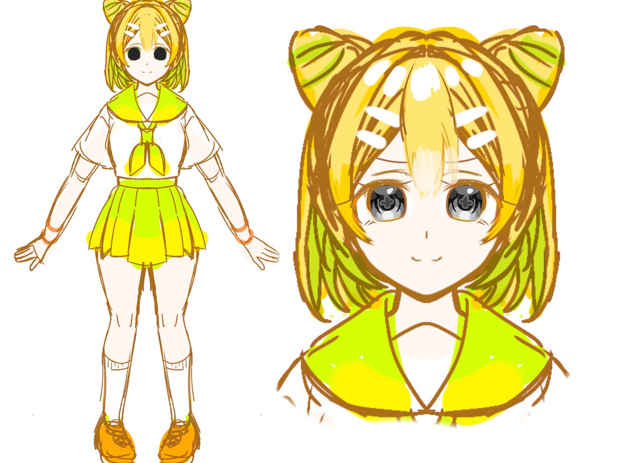 1時間でかわいい女の子のキャラデザ作ります 格安早期納品可能and依頼実績ありで安心！ イメージ1