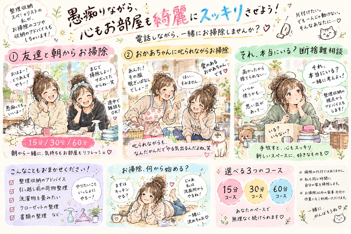 あなたの心とお部屋を整えます その心のモヤモヤ、友達と一緒にお掃除しよう！！ イメージ2