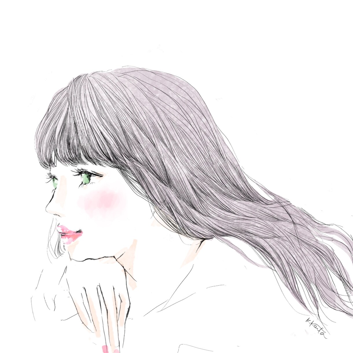 きれいな女の子描きます お写真を元に透明感あるオシャレな女の子データ制作します。 イメージ3