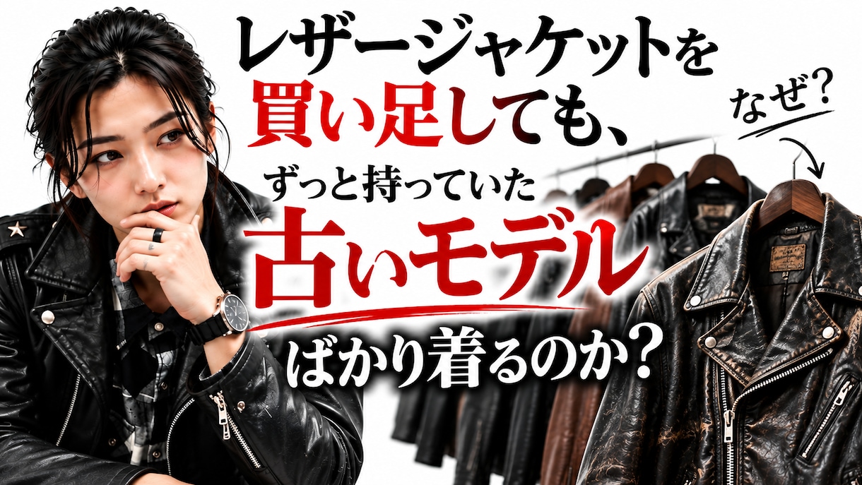 大人の男性に刺さるYouTubeサムネイル作ります 革ジャン系チャンネル運営者が自作サムネの技術で制作 イメージ1