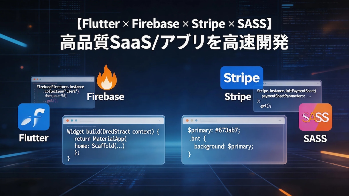 SaaS/アプリを高速開発ます SaaS・アプリをFlutterで高速開発 イメージ1