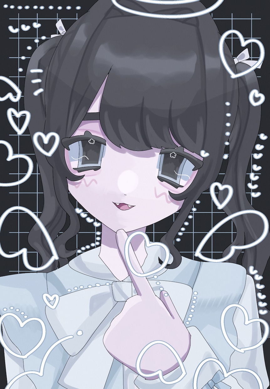 最短即日！胸から上の病み可愛いアイコンを描きます SNS等で使う自分用のアイコンが欲しい方へ イメージ3