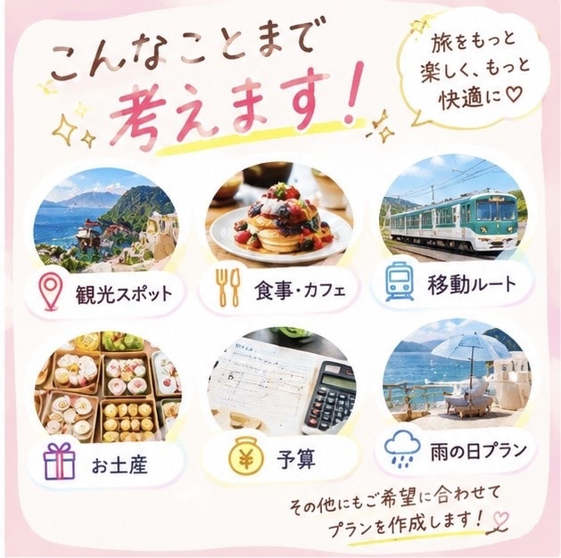 旅行プランを一緒に作ります 予算・希望に合わせて旅程を提案♪ イメージ2