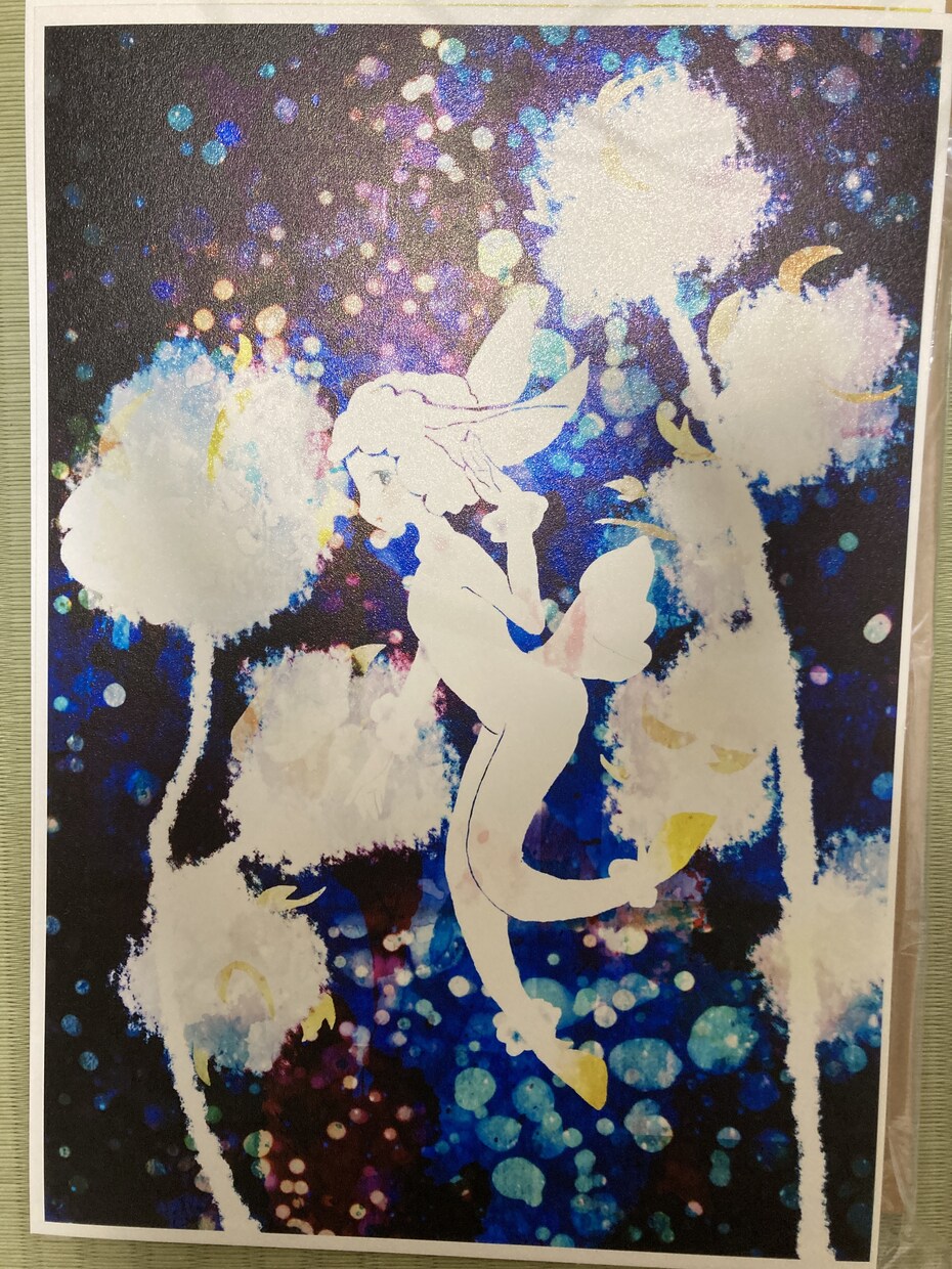 A4イラスト作成します 黒背景にきらきらの絵を一枚、がっつり描きます。 イメージ3