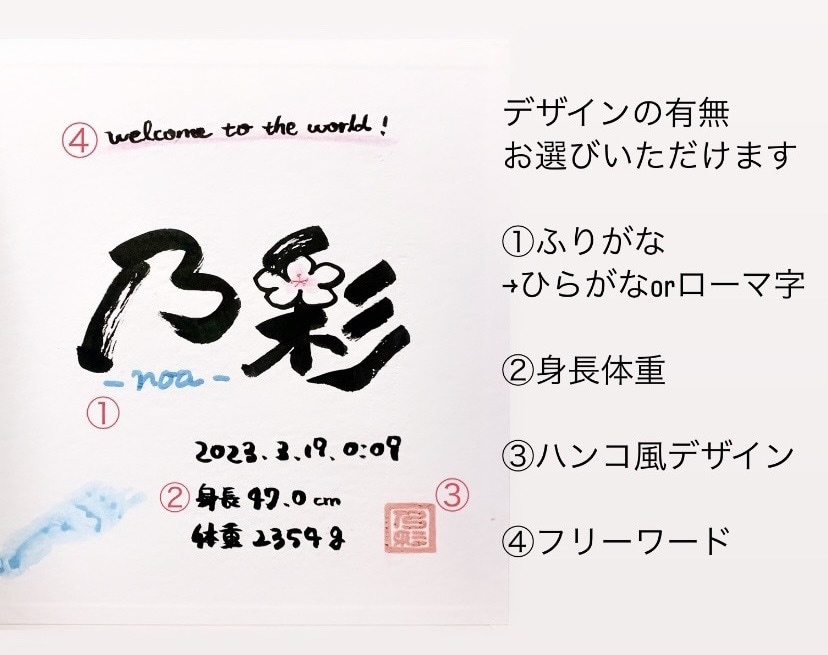 世界に一つの命名書かきます 〜大切なお子様への贈り物にどうぞ〜 イメージ4