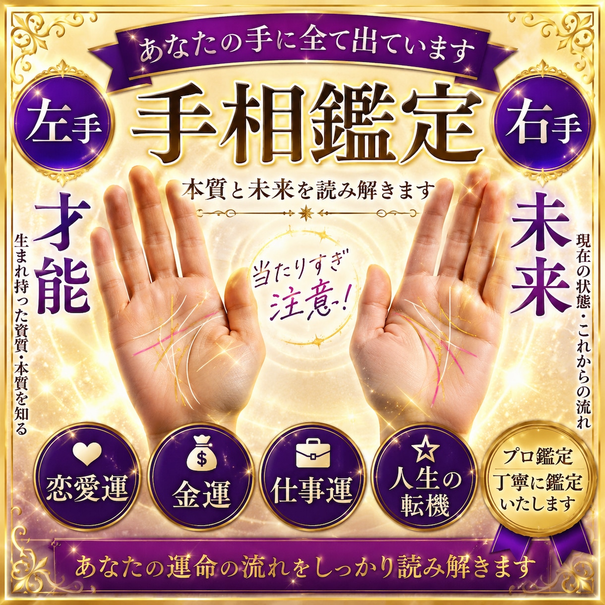 この先どうなる？あなたの未来を手相で鑑定します 人生の転機・今後の流れ・不安を読み解きます イメージ1