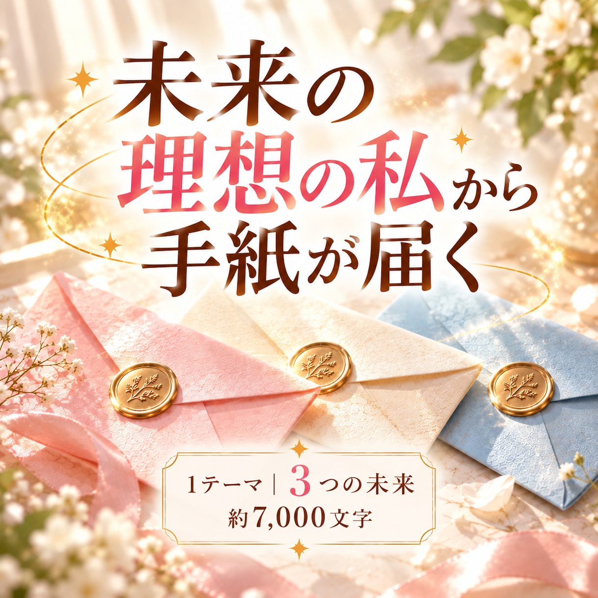 3つの理想の未来にいる、あなたから手紙を届けます 1テーマから異なる3つの未来を約7,000字で読み解きます イメージ1