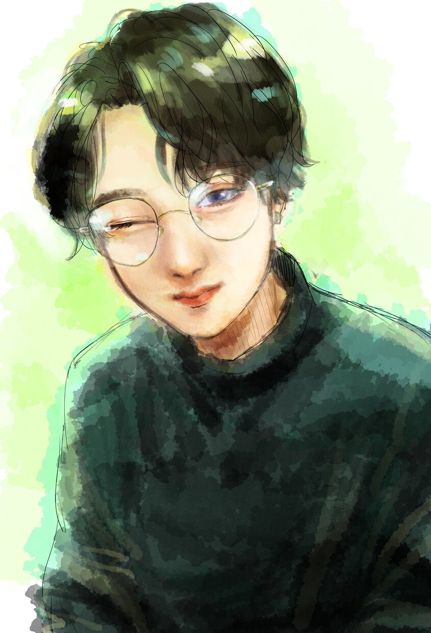雰囲気のある似顔絵を描きます エモさたっぷり、ふんわりとした雰囲気の似顔絵を描きます！ イメージ2