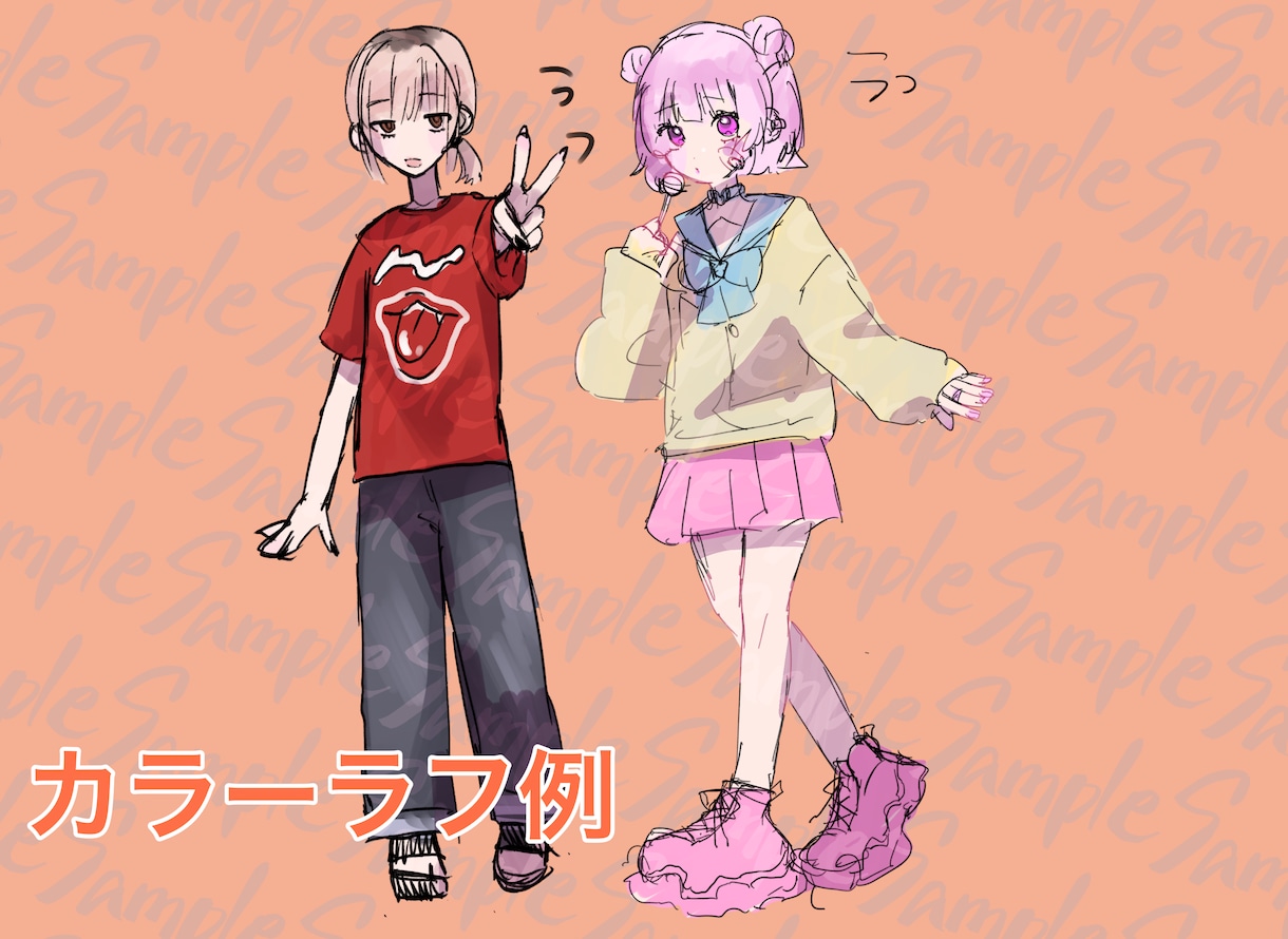 ゆるい立ち絵素早く描きます キャラクター・ファッションのこだわりをゆるく立ち絵にします！ イメージ5