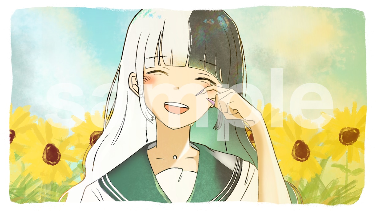 歌ってみたの目を引く商用利用可能イラスト描きます 歌みたサムネ等に使用！目の引く商用イラスト作成！サイズ変更◎ イメージ5