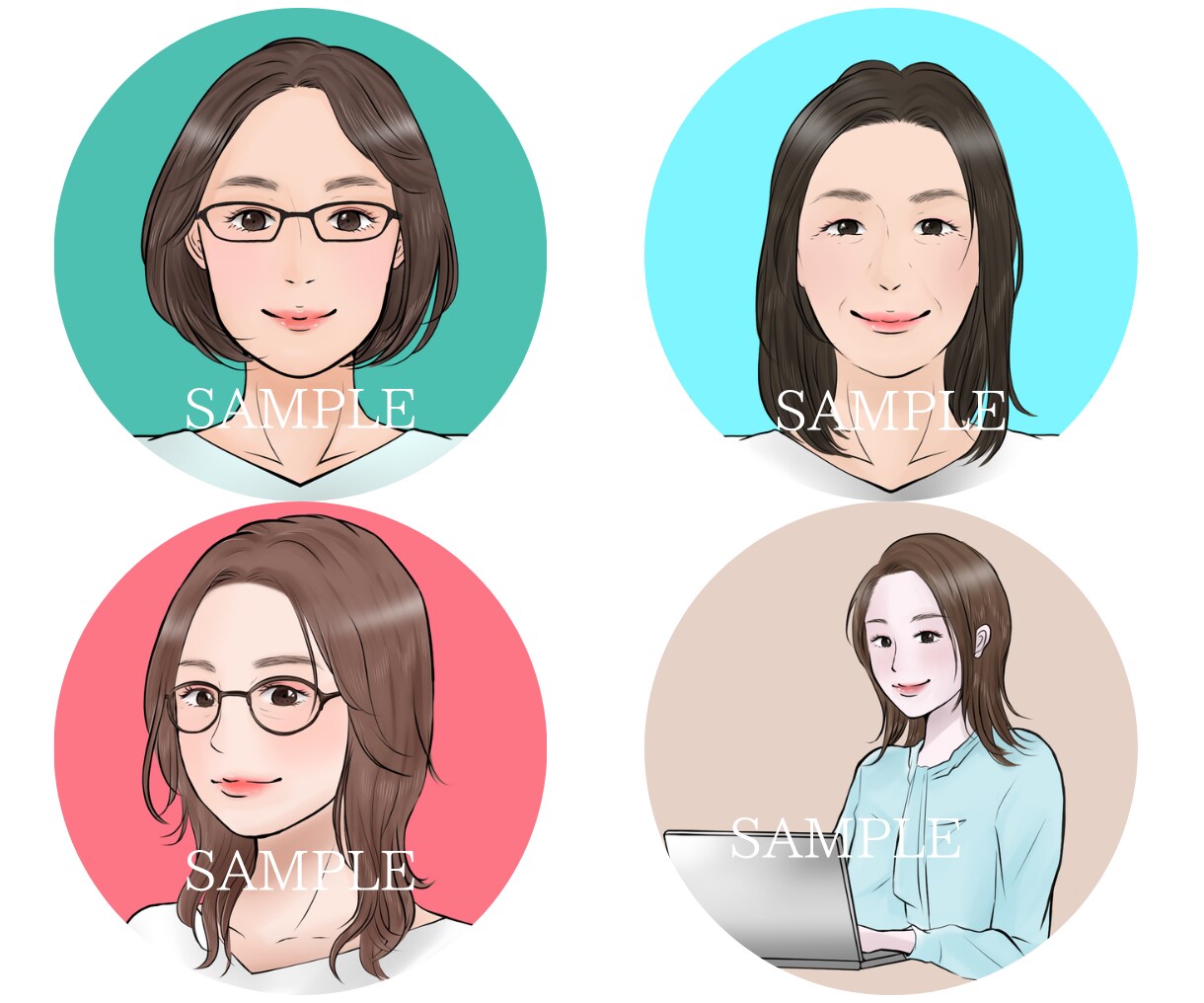 おしゃれで綺麗な女性アイコン・ヘッダー描きます リアル過ぎず、アニメっぽくない！表情違いもOK！ イメージ6