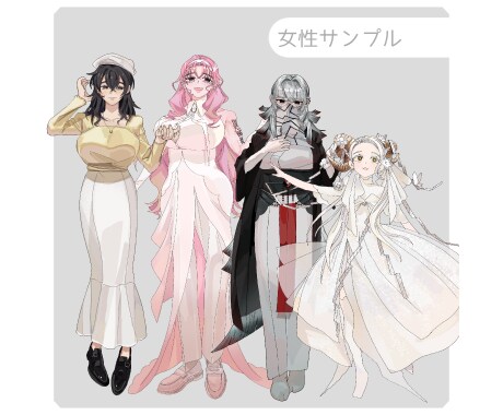 表情差分3種付き！全身立ち絵8千円から描きます 短納期と幅広い描画ジャンルであなたの卓を応援します。 イメージ2